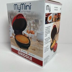 MyMini 5” Nonstick Griddle – Compact Pancake & Egg Maker (Red)